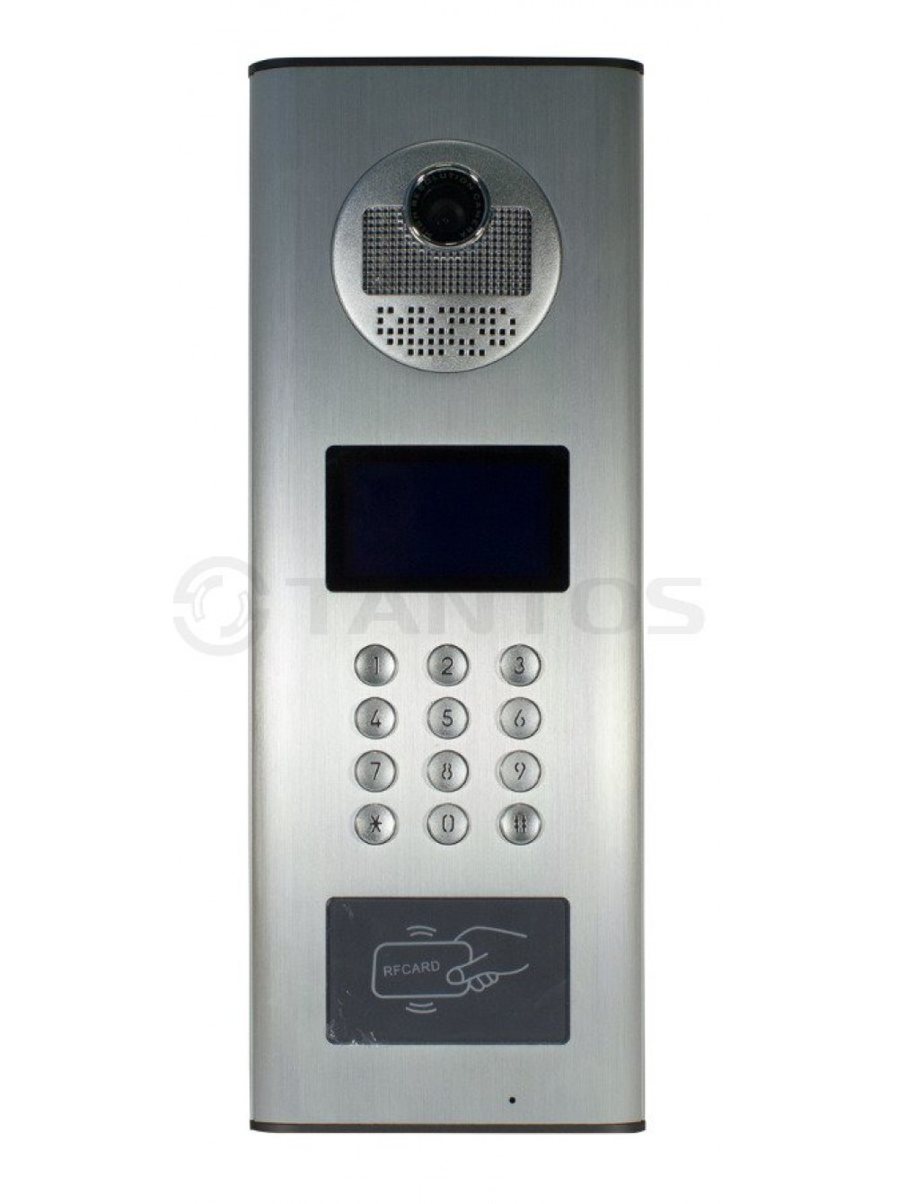 Питание 18-36В Потребляемый ток 200мА в активном режиме / 50мА в дежурном режиме Матрица камеры 1/4 дюйма цветная CMOS Количество абонентов 9999 Рабочая температура -40 +50С Подключение RJ-45 Считыватель и контроллер карт 5000 карт Тип крепления Врезной Интерфейс связи CAN Разрешение дисплея 128 х 64 Размеры 366 х 138 х 55мм 